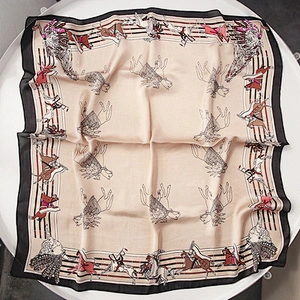 New small square scarf female professional decoration knight printed fashion luxury silk polyester square scarf