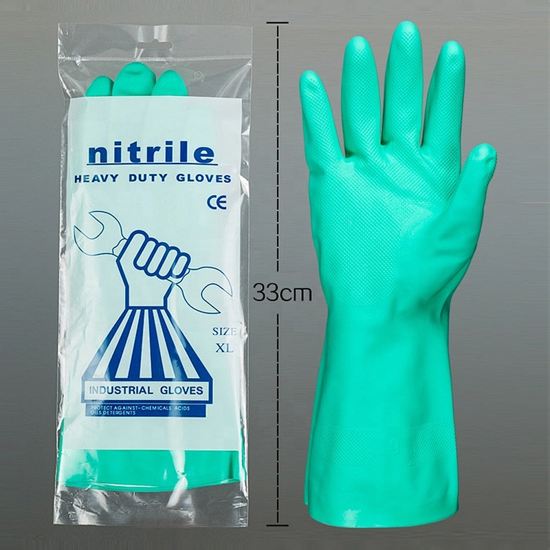 Durable Acid and Alkali Resistant Glove Nitrile Coated Industrial Safety Glove