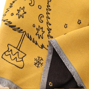 european american wholesale christmas deers fresh cashmere scarf women's plus velvet thick plain scarf