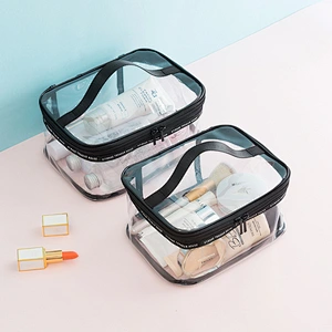 High quality Transparent Makeup Organizers Travel Bag Clear PVC Cosmetic Bag