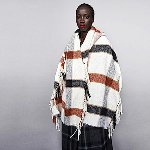New Design Four-Sided Big Tassels Cashmere Scarf Autumn Winter Thickening Shawl Ladies Warm Scarves