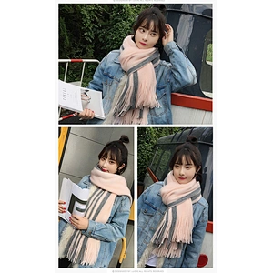 Wholesale Scarf Female Winter Korean Version Winter Warmth Male Students Thick Knitted Woolen Yarn Lengthened Decorative Scarf