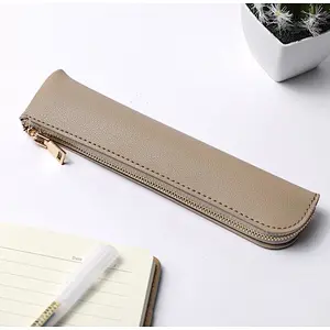 Soft PU Leather Pencil Pen Case Pouch Holder Stationery Bag Zipper Pouch