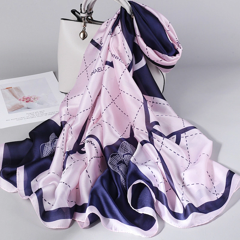 Factory Direct New Silk Scarf Female Mother Gauze Sunscreen Wild Scarf Summer Thin Long Shawl