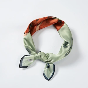 Swallow Leaf Printed Sunscreen Scarf Temperament simulation Silk Small Square Scarf