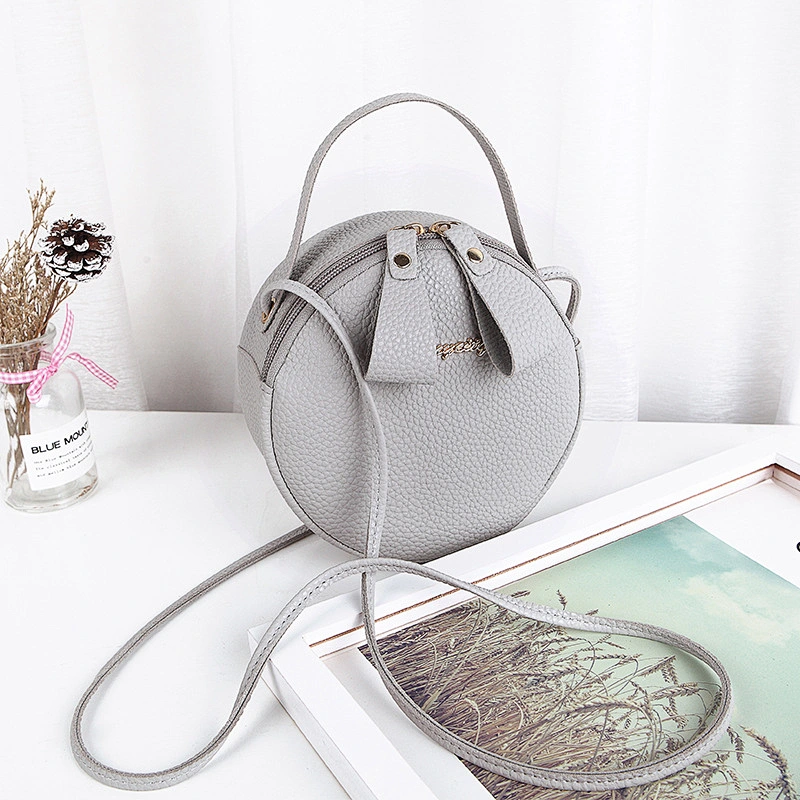 Summer New Designer Mini Round PU Leather Cute Crossbody Bag Women Handbag