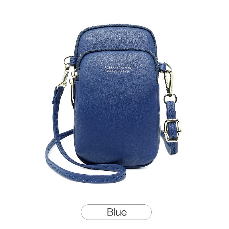 2020 new Korean version of simple diagonal bag ladies mobile phone bag PU pure color wild single shoulder fashion small bag