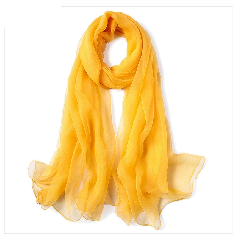 New Design Soft Chiffon Scarf Beach Towel Oversize Solid Color Chiffon Scarf Ice Silk Premium Voile Scarf
