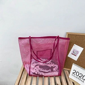 Fashion Large Soft Shoulder Bag Women Solid Color Portable Durable Shopping Tote Bag