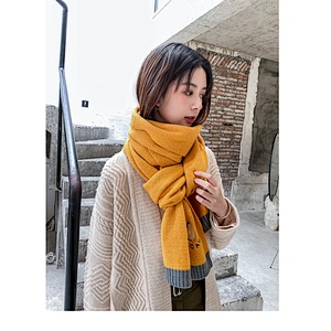 Scarf Female Autumn Winter Korean Japanese Version Ins Wild Soft Girl Small Fresh Student Knitted Wool Scarf