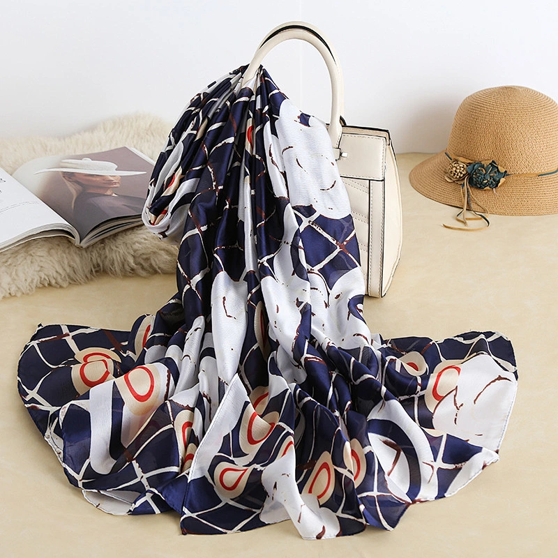 2020 Factory Direct Spring Summer Silk Satin Scarf Female Beach Sunscreen Silk Scarf Shawl