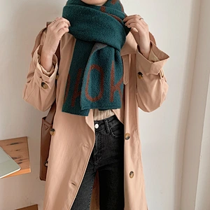 OK Letter Cashmere Scarf Female Winter Lengthened Thickened Students Keep Warm Scarf