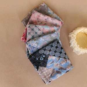 Factory Outlet Idyllic Style Floral Print Sunscreen Shawl Scarf  Multifunctional Voile Print Bandana Scarf