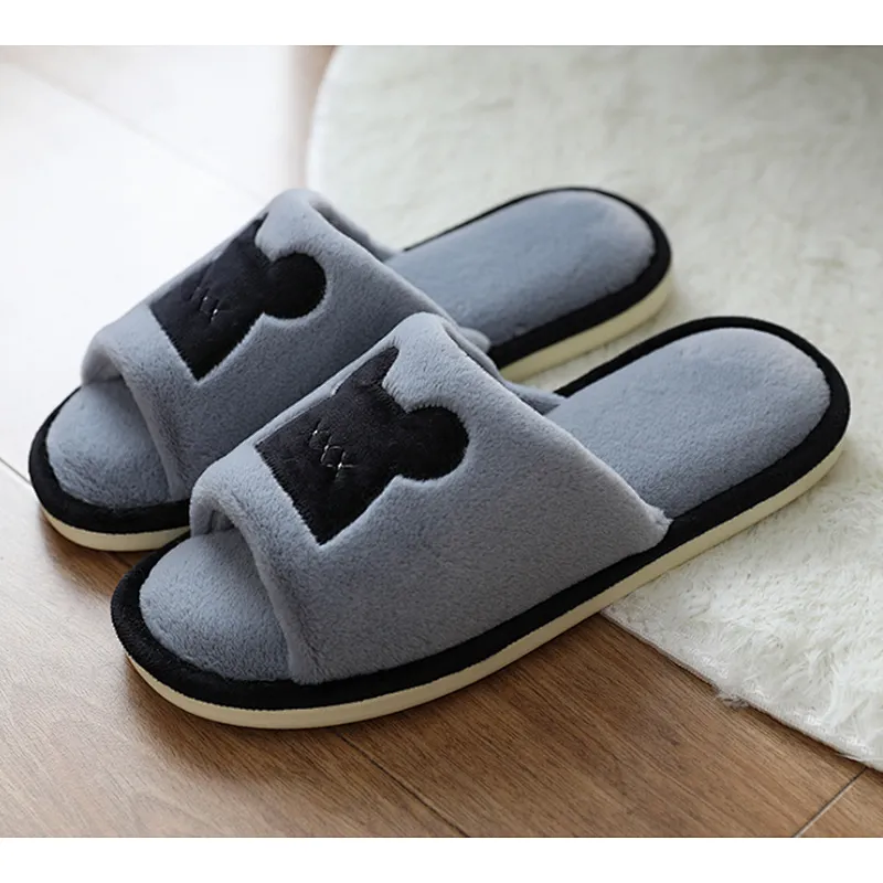 New Cute Parent-Child Children Autumn Winter Home Cotton Slippers Couples Indoor Non-Slip Soft-Soled Slippers For Women