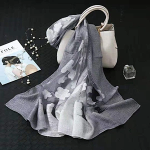 Fashion Women Jacquard Hollow Lace Gradient Silk Scarf Spring Shawls and Wraps Towel Femme Beach Sjaals