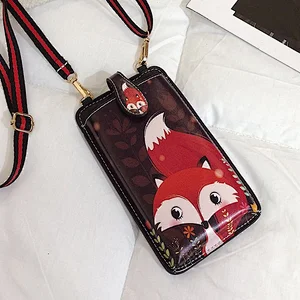 2020 New Mobile Phone Bag Cartoon Printing Casual Shoulder Bag Trendy Messenger Lady Bag