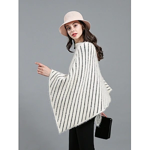 Wholesale Winter Scarf Striped Lady Travel Shawl Cashmere Ethnic Thick Cloak