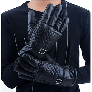 Winter men's cycling warm gloves PU leather motorcycle outdoor sports winter adult skiing gloves