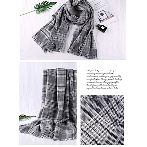 2020 Autumn And Winter New Houndstooth Plaid Scarf Widened Thickened Enlarged Cashmere Shawl