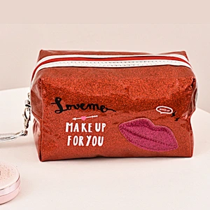 Custom Logo Lipstick Storage PVC Fashion Shiny Jelly Mini Cosmetic Bag Multifunctional Portable Travel Makeup Bag
