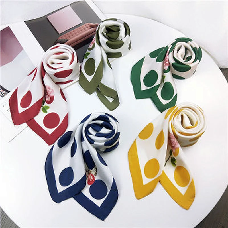 New wave polka dot small square female spring and summer wild decoration literary small square scarf