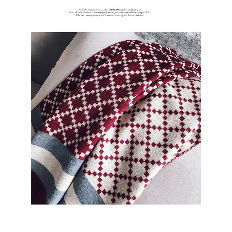 Lady Cashmere Scarf Plaid Shawl Women Pashmina Scarf Shawl Warm Cashmere Plaid Air Conditioning Shawl