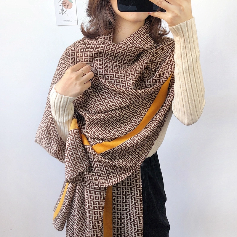 Spring 2020 New Style Geometric Pattern Fashion Messy Linen Long Scarf Cotton And Linen Shawl Scarf For Women