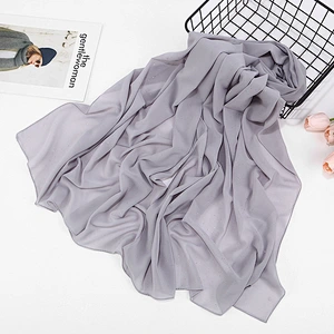 Monochrome High-Quality Thin Section Breathable Fashion Sprinkle Gold Pearl Chiffon Sequins Hijab Scarf