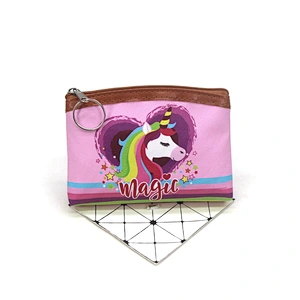 Factory direct cartoon unicorn coin purse cute pegasus children key coin purse mini wallet