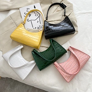 Western Style Underarm Bag Female 2020 Popular All-Match Shoulder Bag Solid Color Soft Small Square Bag