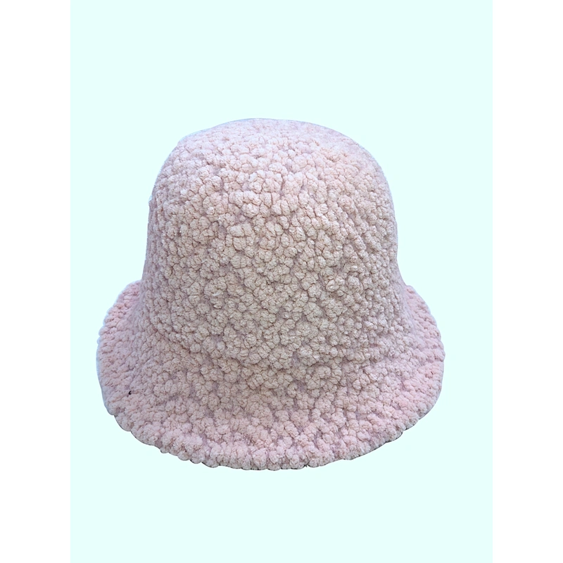 Cheap Lady Solid Thickened Soft Warm Fishing Outdoor Vacation Winter Hat Lamb Wool Bucket Hat