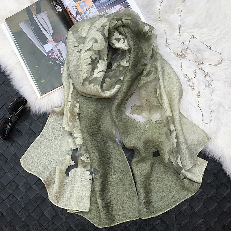 MY Cloud Jacquard Sunscreen Silk Scarf Hijab Scarfs Summer Lady Shawl Beach Cover-ups Scarves Wraps