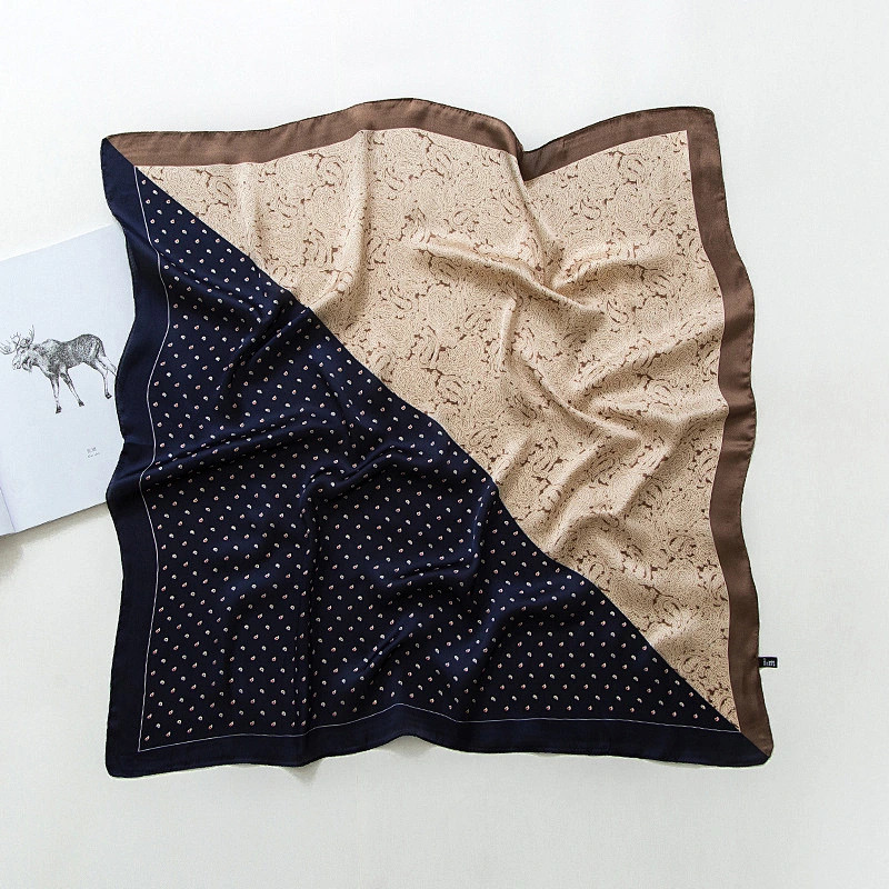 Ladies Silk Scarf Autumn Winter Korean Wild Professional Cashew Flower Small Square Scarf Decoration Work Scarf