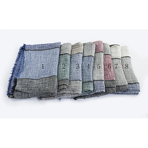 New Korean Style Autumn Winter Art Style Stitching Cotton And Linen Scarf Wholesale