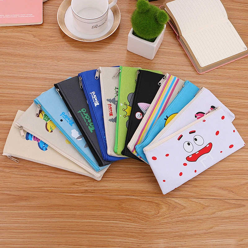 Wholesale Big Capacity Canvas Cheap Promotional Oxford Student Pencil Case