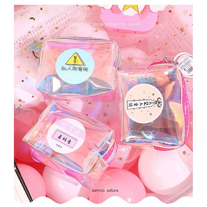 The new 2020 Korean version of the storage female laser mini coin purse cute student translucent multifunctional small bag