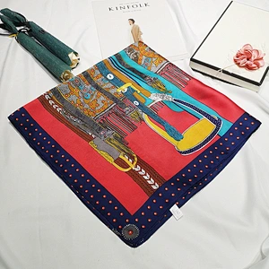 European American New Style 70*70cm Silk Scarf Women'S Small Square Scarf Small Scarf Neck Decoration