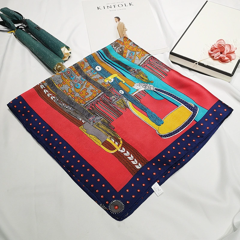 European American New Style 70*70cm Silk Scarf Women'S Small Square Scarf Small Scarf Neck Decoration
