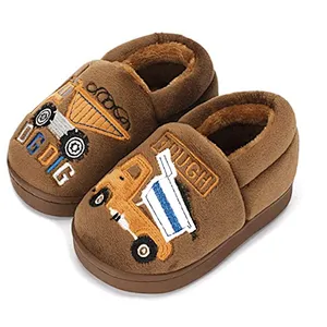 Kids Home Slippers Boys Girls Autumn Winter Slippers Cute Cartoon Home Shoes Children Warm Plush Slipper