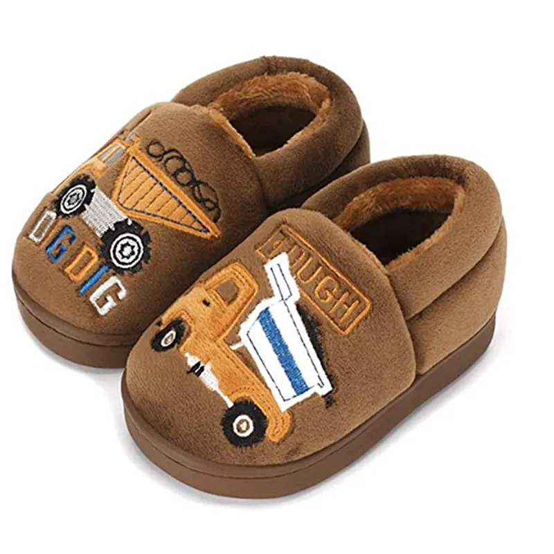 Kids Home Slippers Boys Girls Autumn Winter Slippers Cute Cartoon Home Shoes Children Warm Plush Slipper