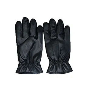 All Black Fashion Car Driving PU Leather Gloves Men for Winter