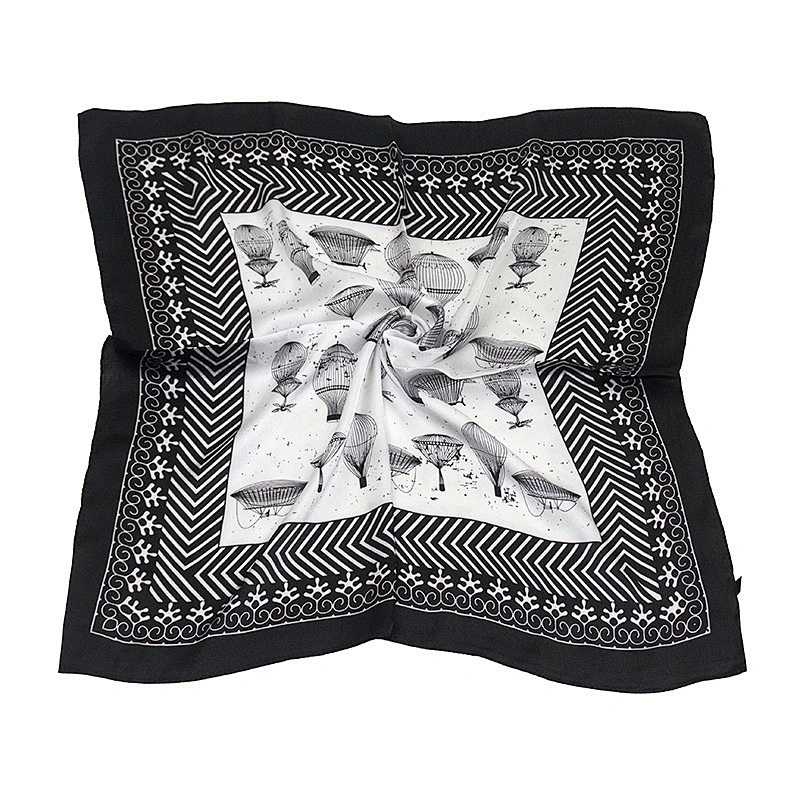 70cm Small Square Scarf Silk Lady Silk Style Striped Polka Dot Professional Decoration Bag Printing Small Scarf