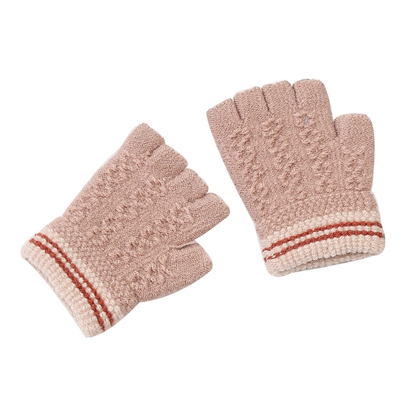Factory Direct New Men Women Baby Knitted Gloves, Children'S Warm Gloves, Fashion Wild Half-Finger Gloves
