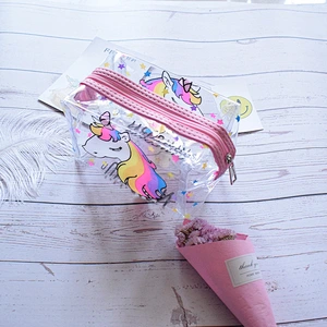 High Quality Retail Cartoon Unicorn Dinosaur Printing PVC Waterproof Cosmetic Makeup Bag