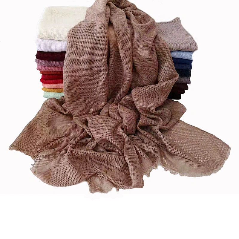 Wholesale Price 80*180cm Women Muslim Crinkle Hijab Scarf Femme Musulman Soft Cotton Headscarf Islamic Hijab Shawls And Wraps