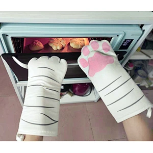 High Quality Cute Cartoon Heat Resistant Baking Bbq Heat Insulation Cotton Kitchen Hand Protection Glove