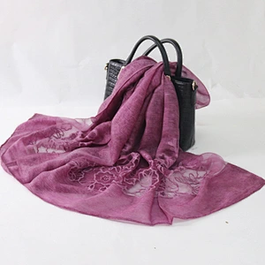 Outdoor indoor dual-use embroidered fashion soft scarf shawl woman acrylic shawl embroidery designs