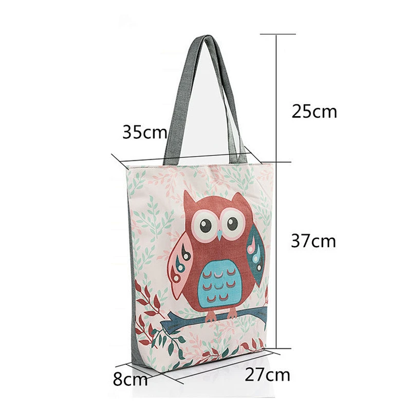 Hot sale women canvas tote shoulder bag custom printed shopping handbag for ladies