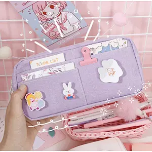 Ins Girl Pencil Case Korean School Pupils Creative Small Cartoon Rabbit Stationery Bag