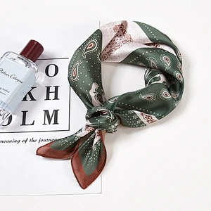 Decorative wave point sunscreenscarf small square scarf colorful  silk square scarf women printed
